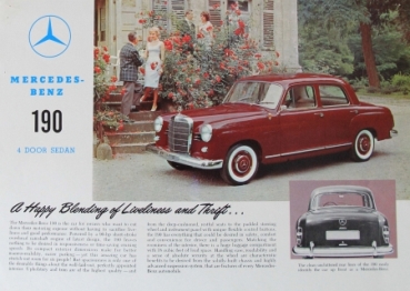 Mercedes-Benz 190 Fourdoor Sedan Modelprogram 1959 Carbrochure (7526)