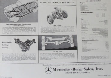 Mercedes-Benz 190 Fourdoor Sedan Modelprogram 1959 Carbrochure (7526)