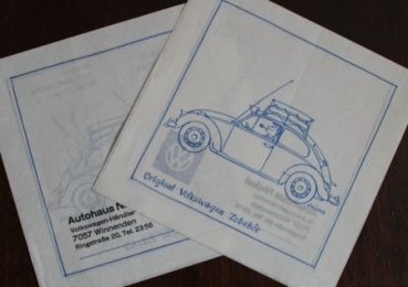 Volkswagen Beetle Napkin 1965 "Original Volkswagen Zubehoer" (2140)