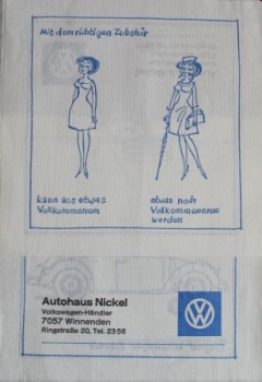 Volkswagen Beetle Napkin 1965 "Original Volkswagen Zubehoer" (2140)