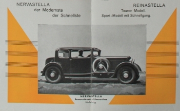 Renault Nervastella Reinastella Modellprogramm 1926 Automobilprospekt (7271)