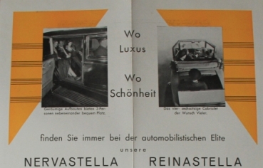 Renault Nervastella Reinastella Modellprogramm 1926 Automobilprospekt (7271)