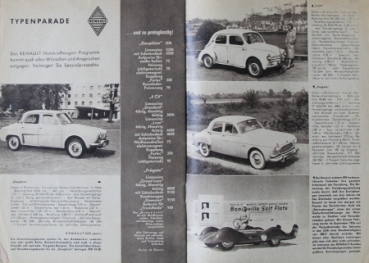Renault Modelprogram 1958 "Tatsachen über Renault" Carbrochure (4443)