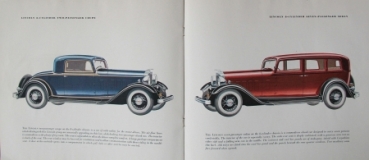 Lincoln Modellprogramm 1933 Automobil-Prestigeprospekt (7903)