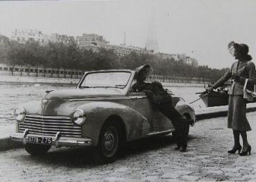 Peugeot 203 Convertible at Paris 1955 Factoryphoto (7617)
