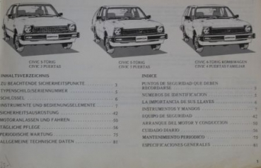 Honda Civic 1979 Owner Manual (1067)