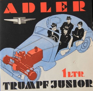 Adler Trumpf Junior 1 Liter Modelprogram 1936 Carbrochure (7674)