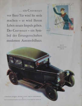 Chevrolet Modellprogramm 1926 Automobilprospekt (7723)