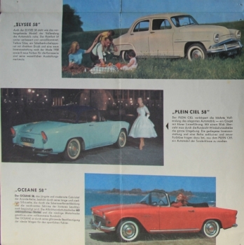 Simca Aronde Modelprogram 1958 Carbrochure (8092)