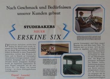 Preview: Studebaker Erskine Six Modellprogramm 1928 Automobilprospekt (8797)