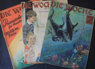 "Die Woche" Scherl-Gesellschafts-Magazin 1928 drei Ausgaben (7849)