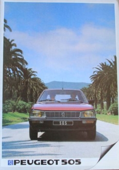 Peugeot 505 Modellprogramm 1983 Automobilprospekt (2045)