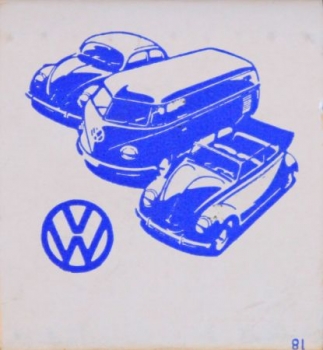Volkswagen Streichholzbrief 1955 mit Logo (4234)