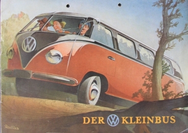 Volkswagen T1 Transporter Modelprogram 1952 Microbus Reuters-Drawings Carbrochure (7501)