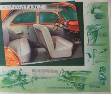 Simca Aronde Modellprogramm 1953 Automobilprospekt (7981)