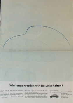 Volkswagen Käfer Modellprogramm 1964 "Wie lange werden wir die Linie halten?" Automobilprospekt (0852)