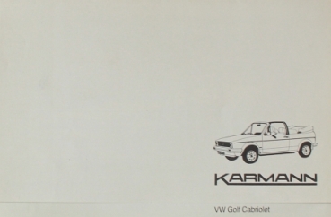 Volkswagen Karmann Rabbit I Covertible Modelprogram 1980 Carbrochure (7594)