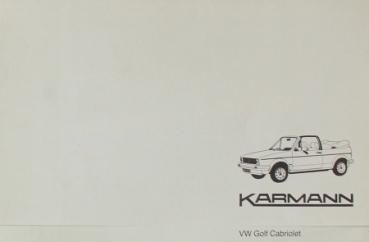 Volkswagen Karmann Golf I Cabriolet Modellprogramm 1980 Automobilprospekt (7594)