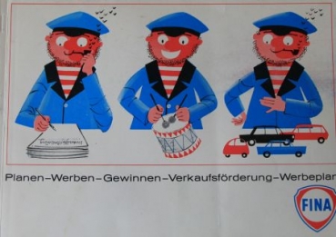 FINA "Verkaufsförderung-Werbeplan" 1964 Tankstellen-Werbemappe (8036)
