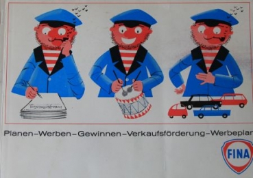 PETROFINA "Verkaufsfoerderung-Werbeplan" 1964 Gasstation-Advertisingmap (8036)