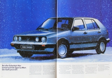 Volkswagen Rabbit Synchro Modelprogram 1988 Carbrochure (9095)