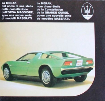 Maserati Merak Modelprogram 1972 Carbrochure (1530)