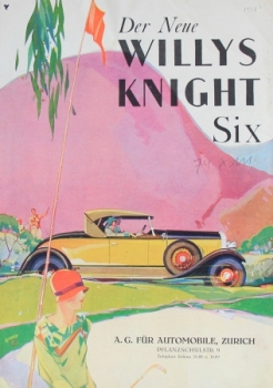 Willys-Knight Six 1928 Automobilprospekt (7365)