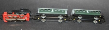 Märklin Tender-Dampflok 3025 mit 2 Waggons 1975 Metallmodell (1844)