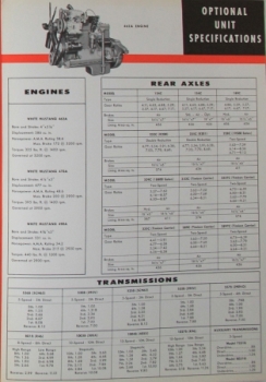 White 9000 T Tractor Unit Plan Modellprogramm 1959 Lastwagenprospekt (4056)