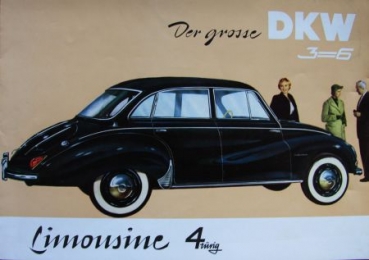 DKW 3=6 Modellprogramm 1955 "Der große DKW" Automobilprospekt (7043)