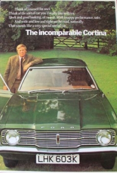 Ford Cortina Modellprogramm 1970 Automobilprospekt (8250)