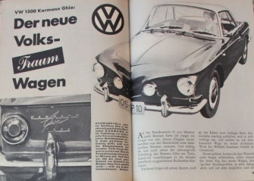 "Hobby - Das Magazin der Technik" 1961 Volkswagen 1500 Karmann-Ghia Technical-Magazine (8448)
