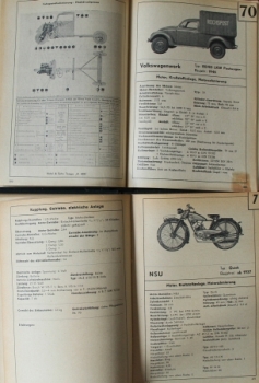 Windecker "Handbuch der Kraftfahrzeug-Typen" 1947 Vehicle-Typehandbook Volume 1+2 (8302)