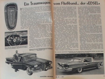 "Populaere Mechanik" 1957 Edsel Ford Technic-Magazine (8381)