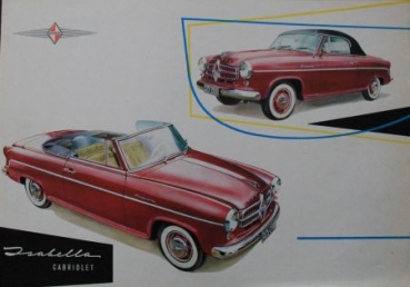 Borgward Isabella Cabriolet TS Modellprogramm 1955 Automobilprospekt (9749)