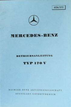 Mercedes-Benz 170 V 1950 Betriebsanleitung (8565)
