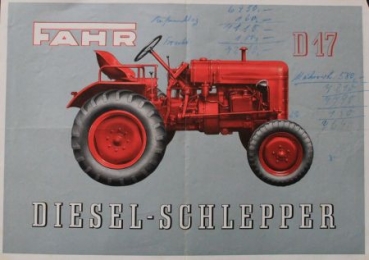 Fahr D 17 Diesel-Schlepper 1951 Traktorprospekt (9746)
