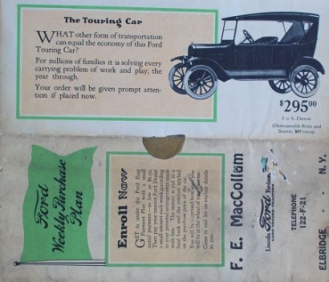 Ford Modell T Runabout Touring-Car 1923 Automobilprospekt (7326)