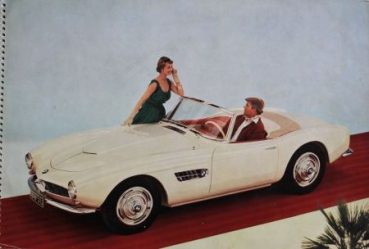 BMW Modelprogram 1955 "Die großen europaeischen Achtzylinder" original Carbrochure (3096)