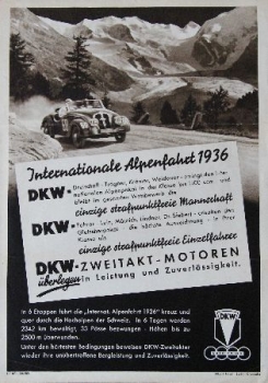 DKW Modelprogram 1936 "Internationale Alpenfahrt" Carbrochure (8763)