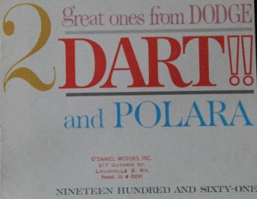 Dodge Dart Polara Modelprogram 1962 Carbrochure (8793)