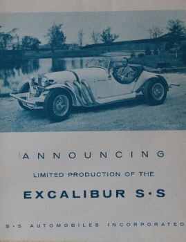 Excalibur SS Modellprogramm 1966 Automobilprospekt (8803)