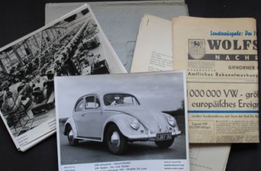 Volkswagen Pressemappe 1955 "1 Million VW" Fotos + Pressetext (9963)