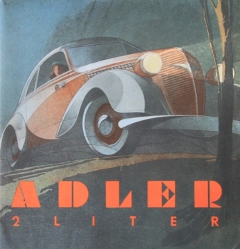 Adler 2 Liter Modelprogram 1939 Reuters-Drawings Carbrochure (7019)