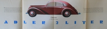 Adler 2 Liter Modelprogram 1939 Reuters-Drawings Carbrochure (7019)