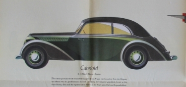 Adler 2 Liter Modelprogram 1939 Reuters-Drawings Carbrochure (7019)