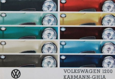 Volkswagen Karmann-Ghia Farben + Polster 1963 Automobilprospekt (9882)