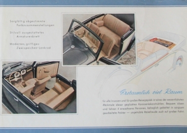 Volkswagen Käfer Cabriolet Modellprogramm 1949 Automobilprospekt (8844)