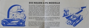 Opel 4 PS Modelprogram 1928 Carbrochure (8870)