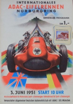 ADAC "Eifelrennen" Nürburgring Juni 1951 Rennprogramm (9930)